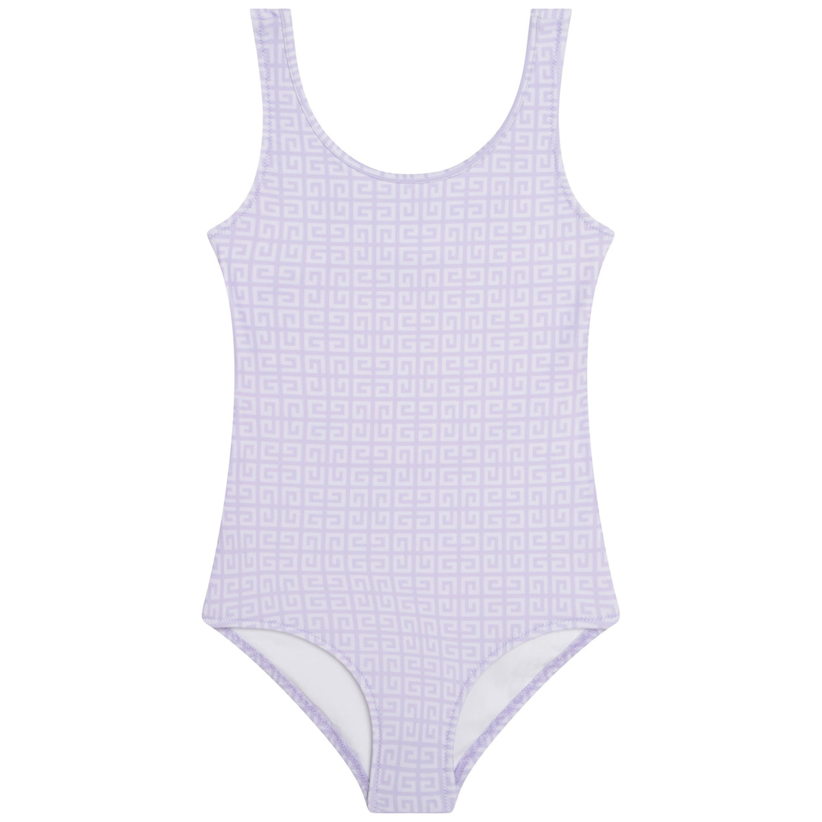 女童浅紫色Logo泳衣