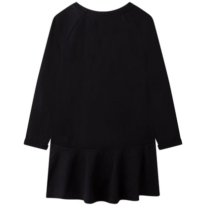 女童黑色Logo棉连衣裙