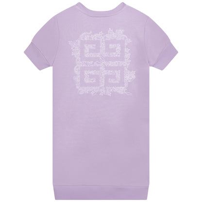 女童浅紫色Logo棉连衣裙