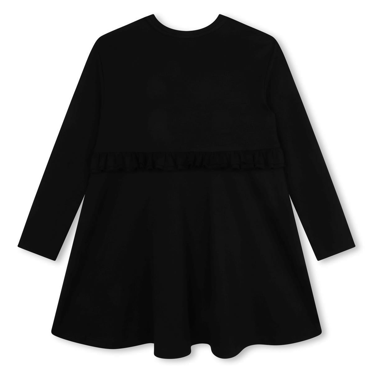女童黑色棉连衣裙