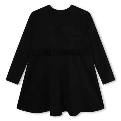 女童黑色棉连衣裙