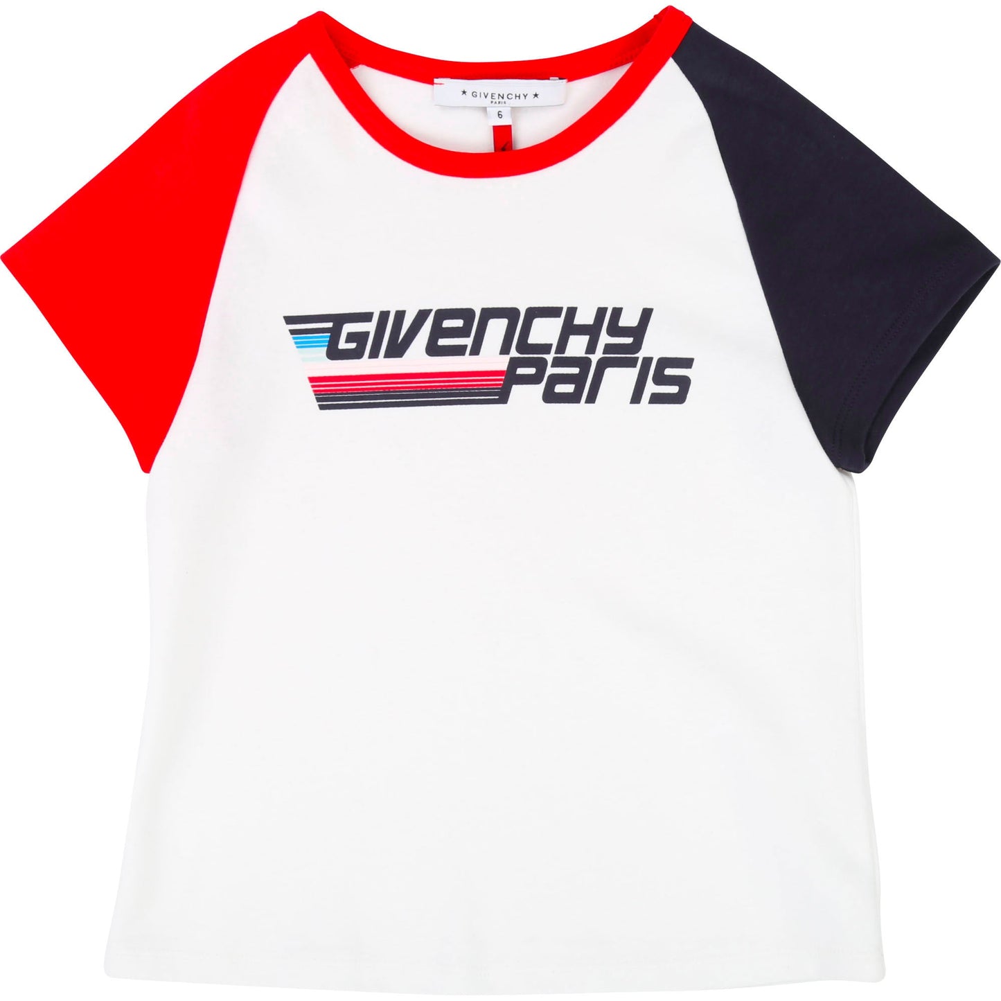 Girls White & Red Logo Cotton T-shirt