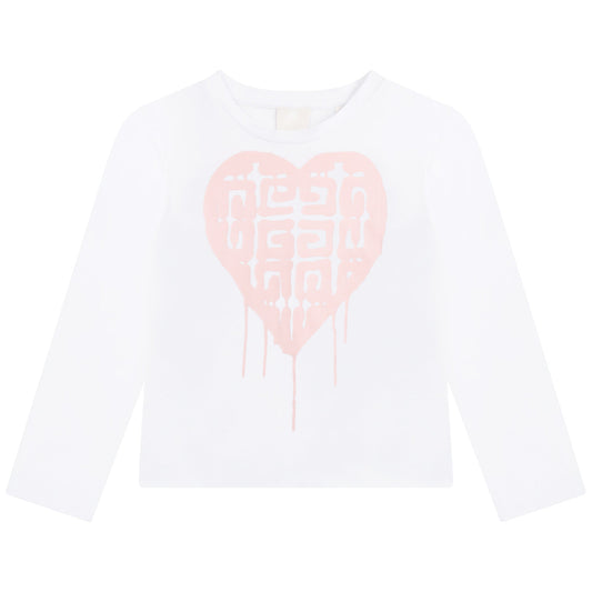 女童白色Logo棉T恤