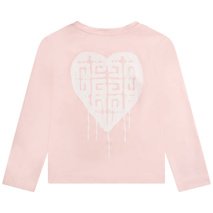 女童粉色Logo棉T恤