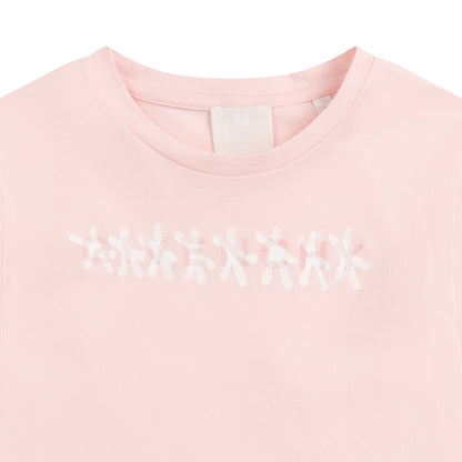 女童粉色Logo棉T恤
