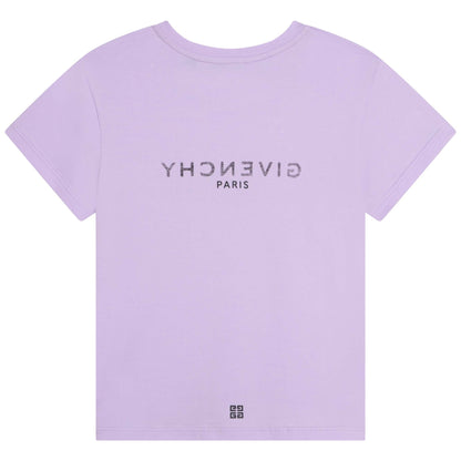 女童紫色Logo棉T恤