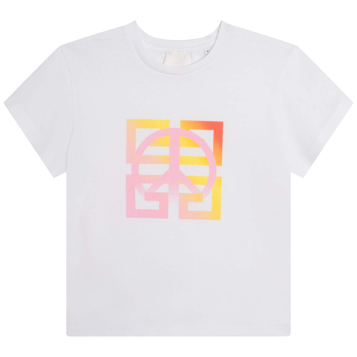 女童白色Logo棉T恤