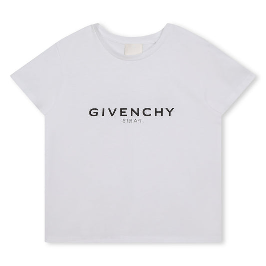 女童白色Logo棉T恤