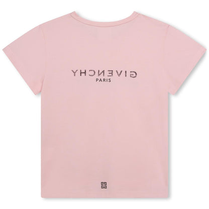 女童粉色Logo棉T恤