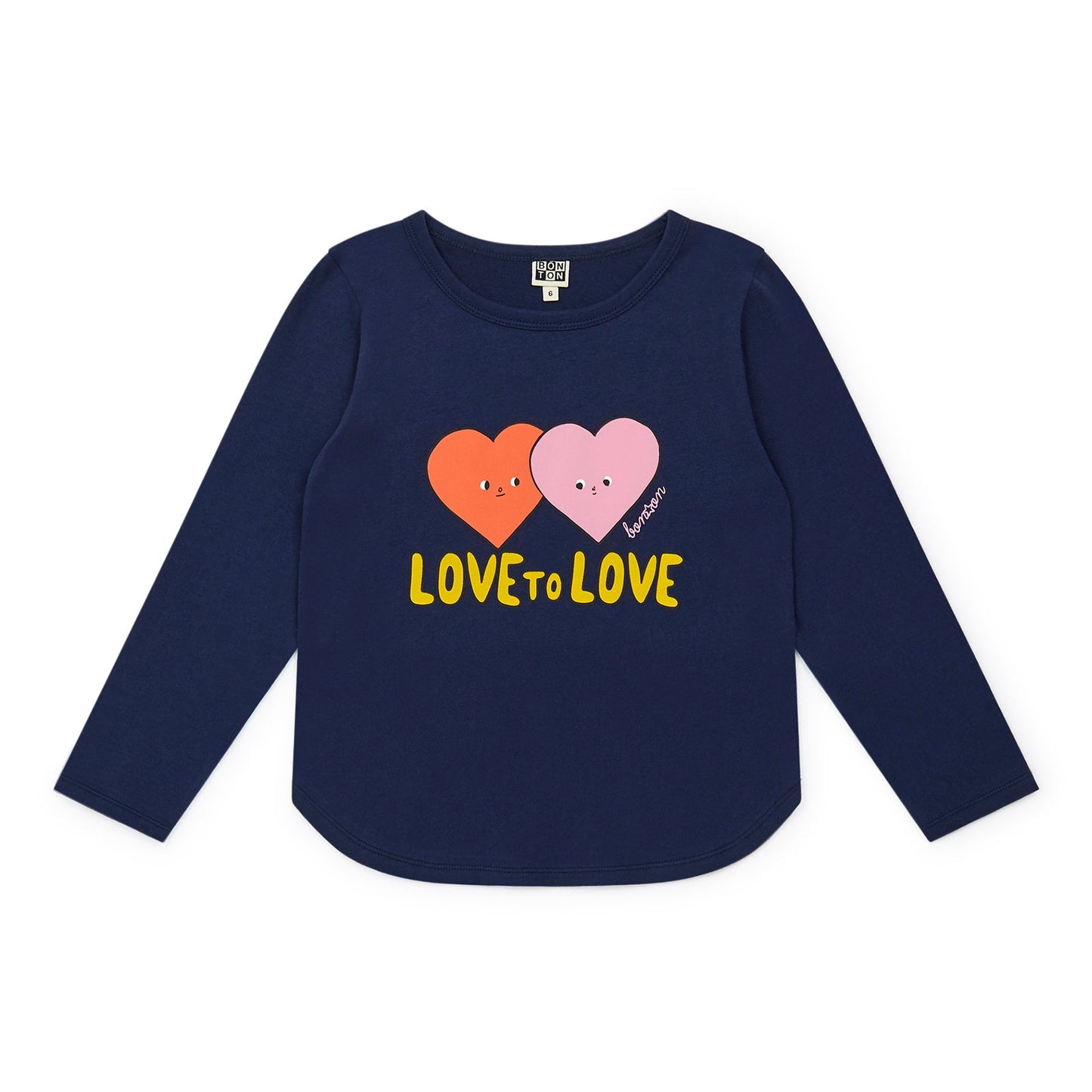 女童藏青色印花棉T恤