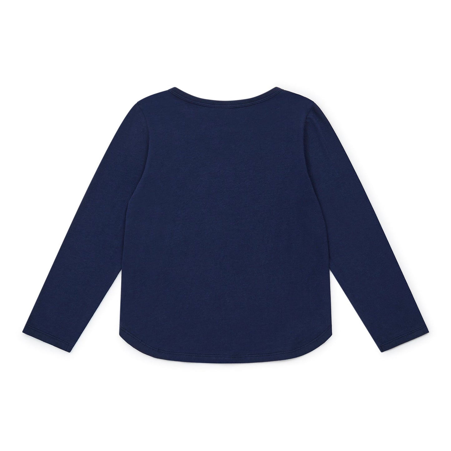 女童藏青色印花棉T恤