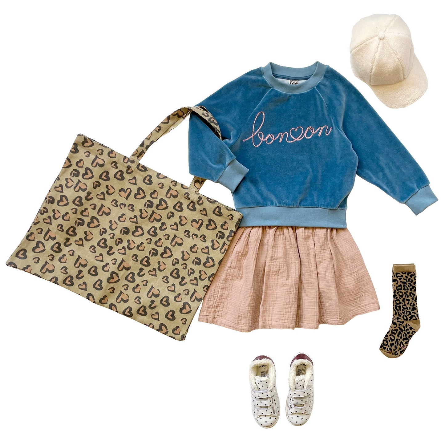 女童蓝色丝绒卫衣