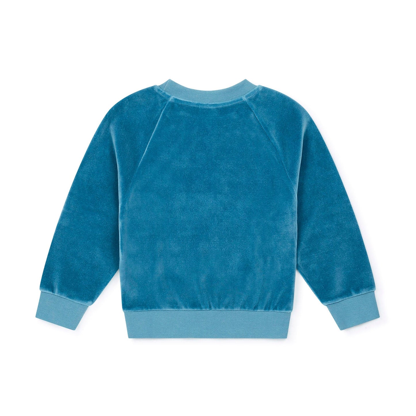 女童蓝色丝绒卫衣