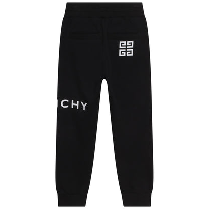 男童黑色Logo棉长裤