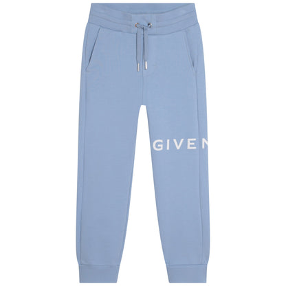 男童蓝色Logo棉长裤