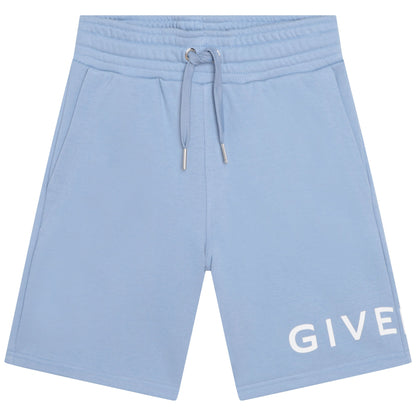 男童蓝色Logo棉短裤