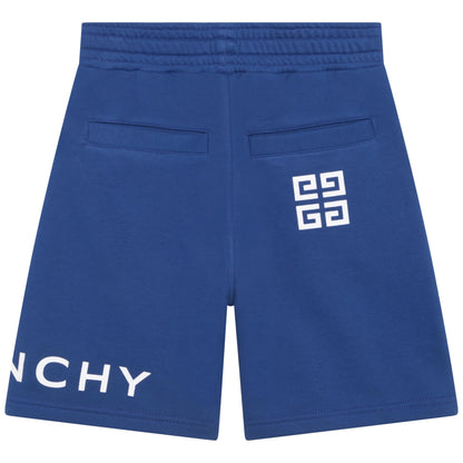 男童藏青色Logo棉短裤
