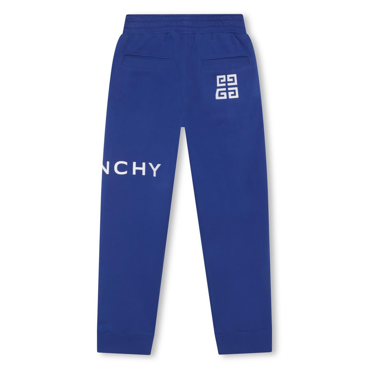 男童蓝色Logo棉长裤