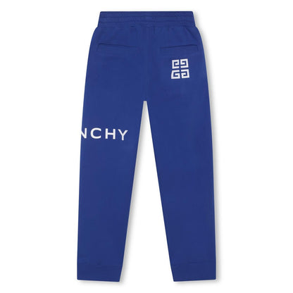 男童蓝色Logo棉长裤