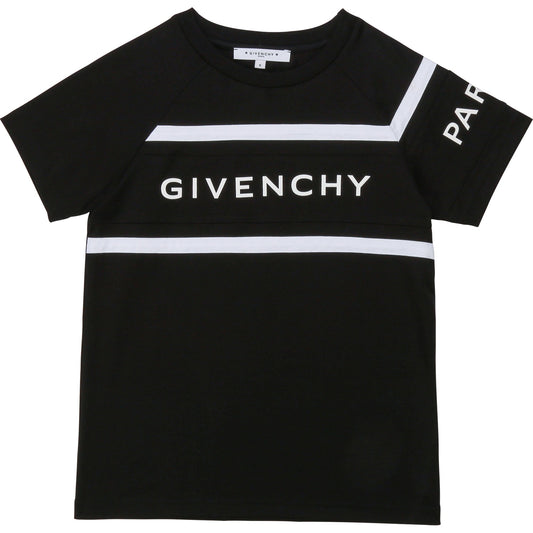 Boys Black Logo Cotton T-Shirt