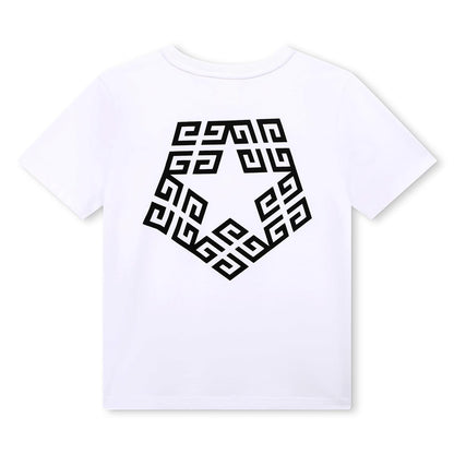 男童白色Logo棉T恤