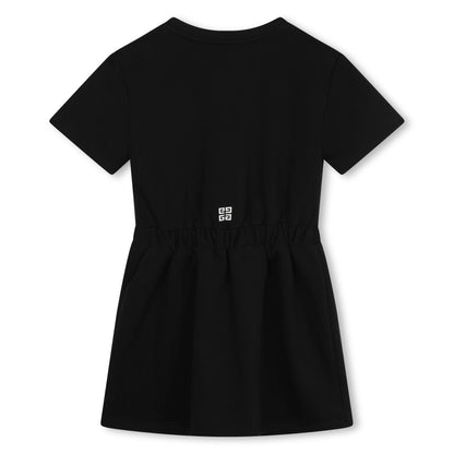 女童黑色Logo棉连衣裙