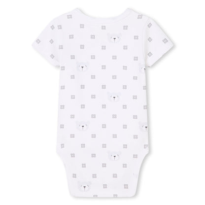 婴儿白色棉连体衣套装(2件)