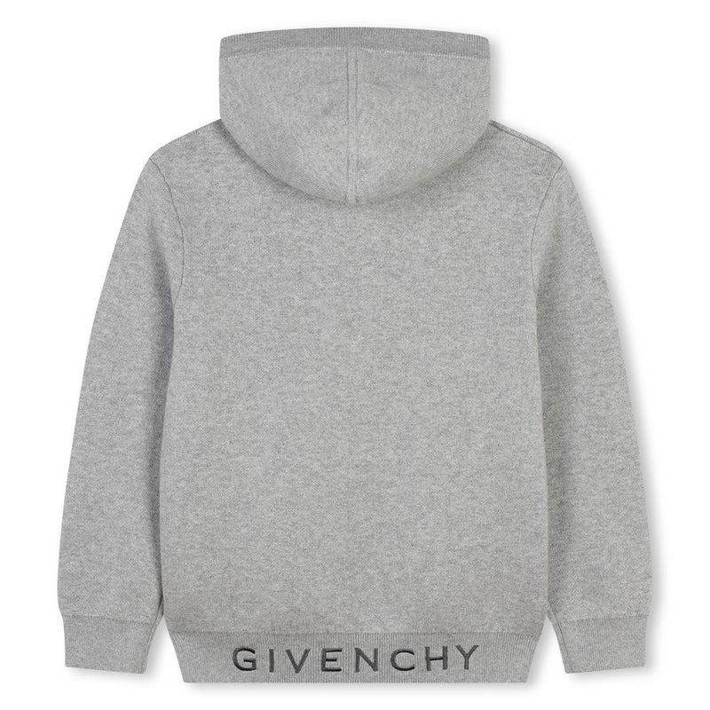 Boys Grey Cotton Zip-Up Top