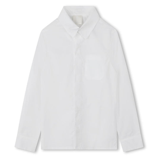 Boys White Cotton Shirt