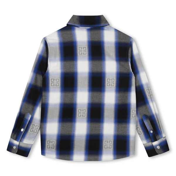 Boys Blue Check Cotton Shirt