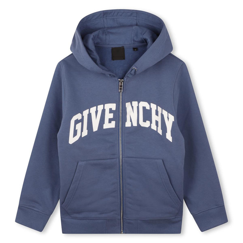 Boys Blue Cotton Zip-Up Top