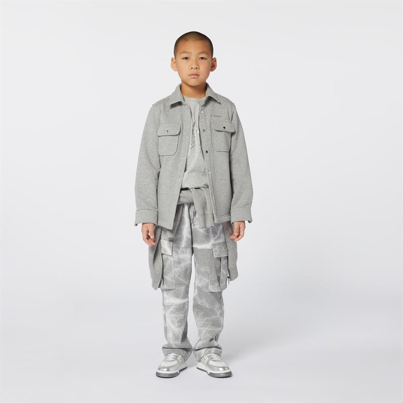 Boys Grey Cotton Zip-Up Top