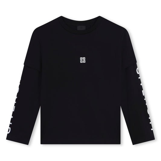 男童黑色Logo棉T恤