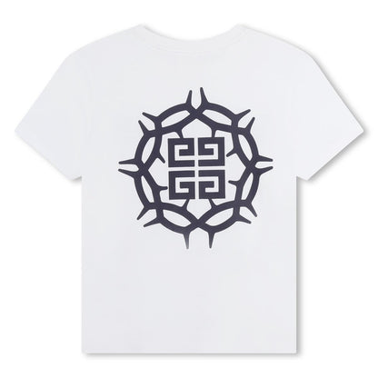 男童白色Logo棉T恤