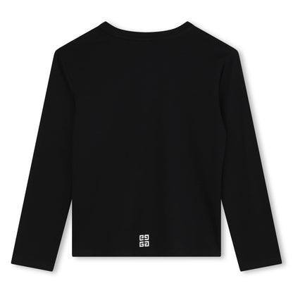 女童黑色Logo棉T恤