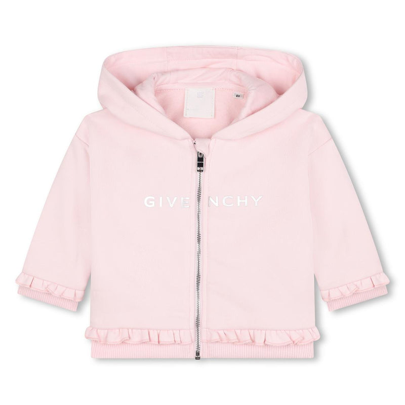 Baby Girls Pink Cotton Zip-Up Top