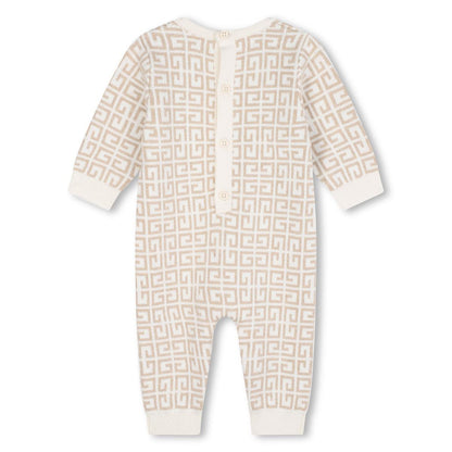 Baby Boys & Girls Beige Cotton Babysuit Set