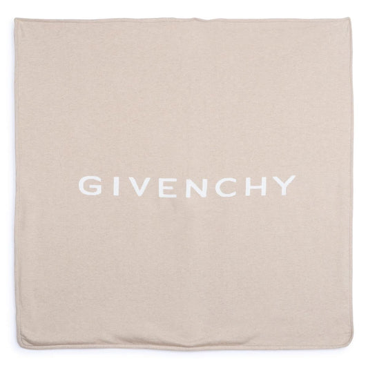 Baby Boys & Girls Beige Logo Cotton Blanket(80x80cm)