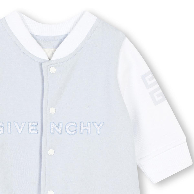 Baby Boys Light Blue Cotton Babysuit