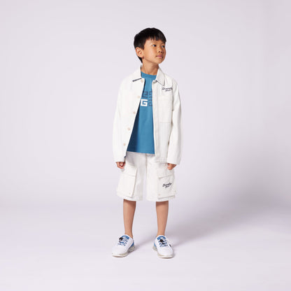 男童米白色棉衬衫