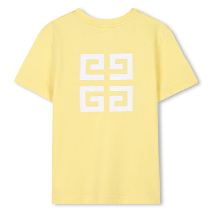 女童浅黄色印花Logo棉T恤
