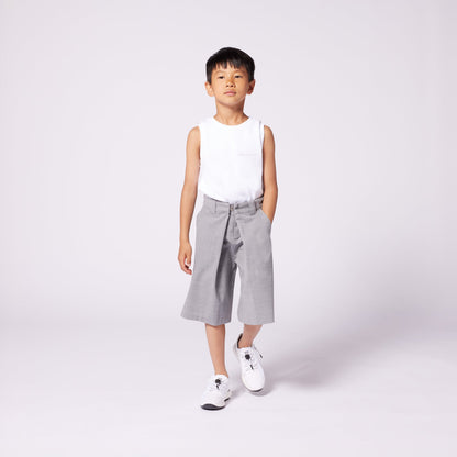 男童白色印花Logo棉背心
