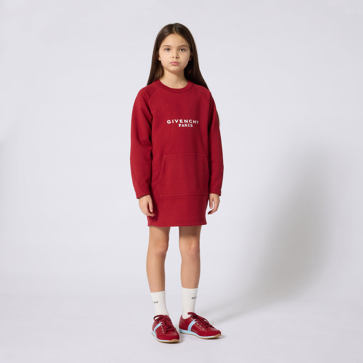 女童红色Logo棉连衣裙