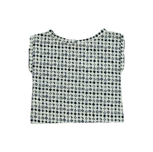 女童藏青色&白色棉上衣