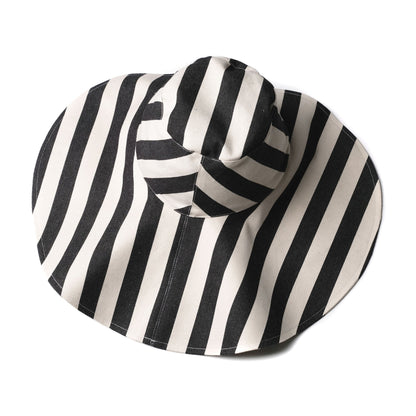 Girls Black Stripes Cotton Hat