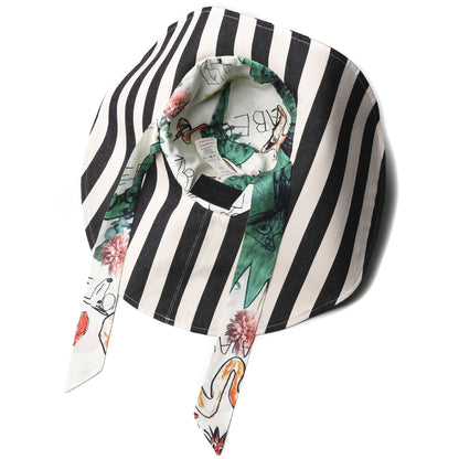 Girls Black Stripes Cotton Hat