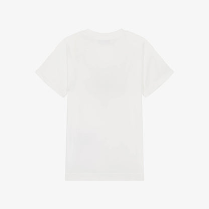 女童白色Logo棉连衣裙