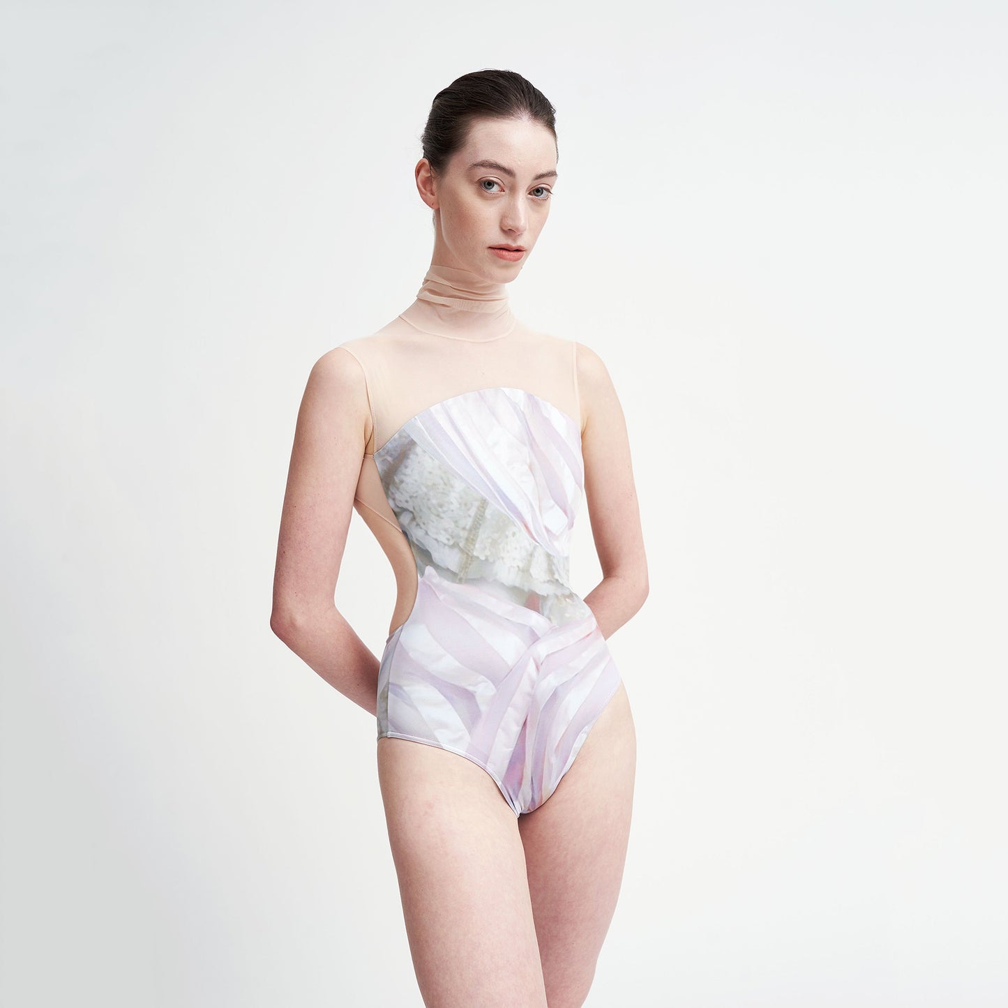 女士浅粉色芭蕾舞连体衣