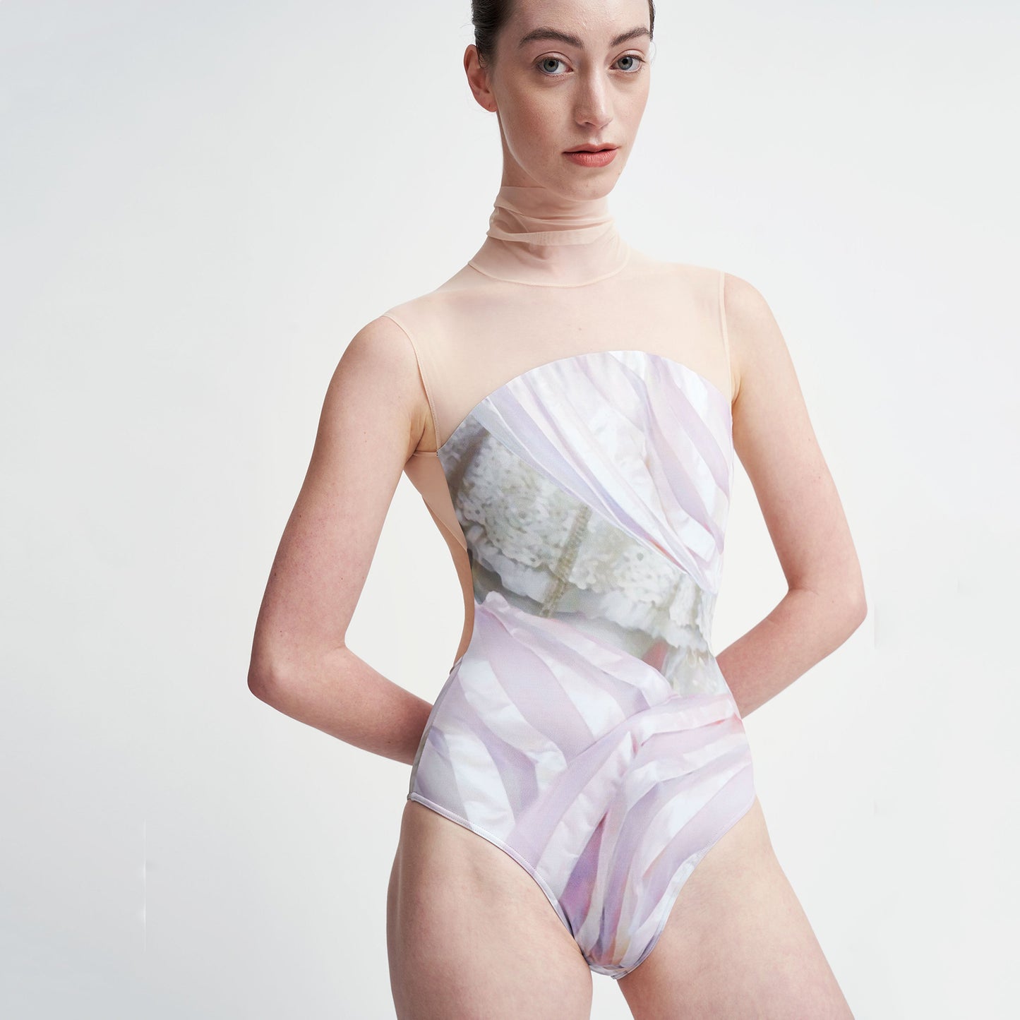 女士浅粉色芭蕾舞连体衣