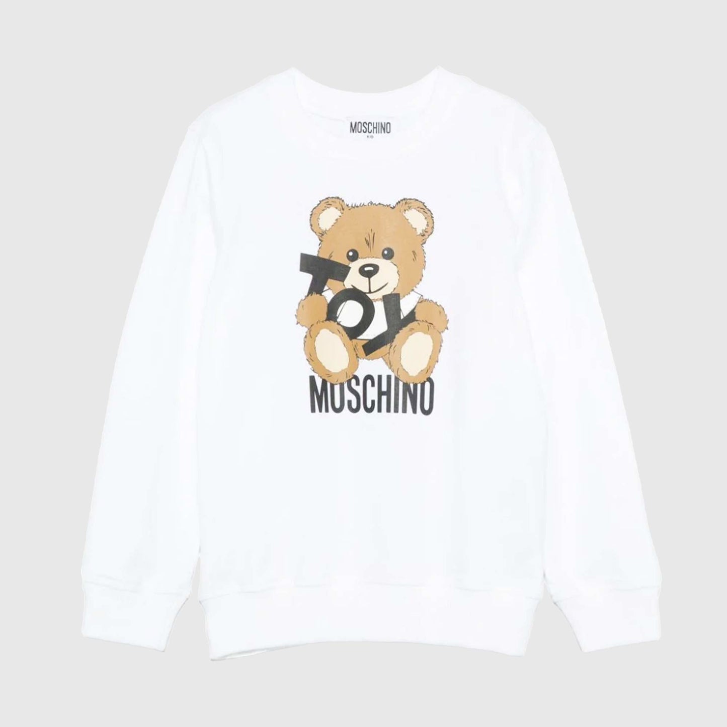 儿童白色印花Logo棉卫衣